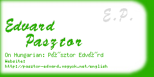 edvard pasztor business card